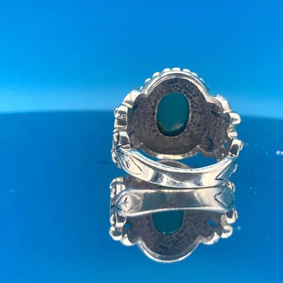 Western Turquoise Sterling Silver Vintage Ring - Picture 2 of 11
